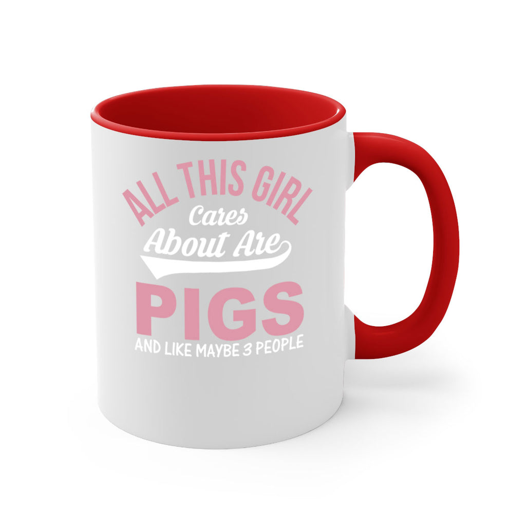 all this girl cares about are pigs and like maybe people Style 95#- pig-Mug / Coffee Cup