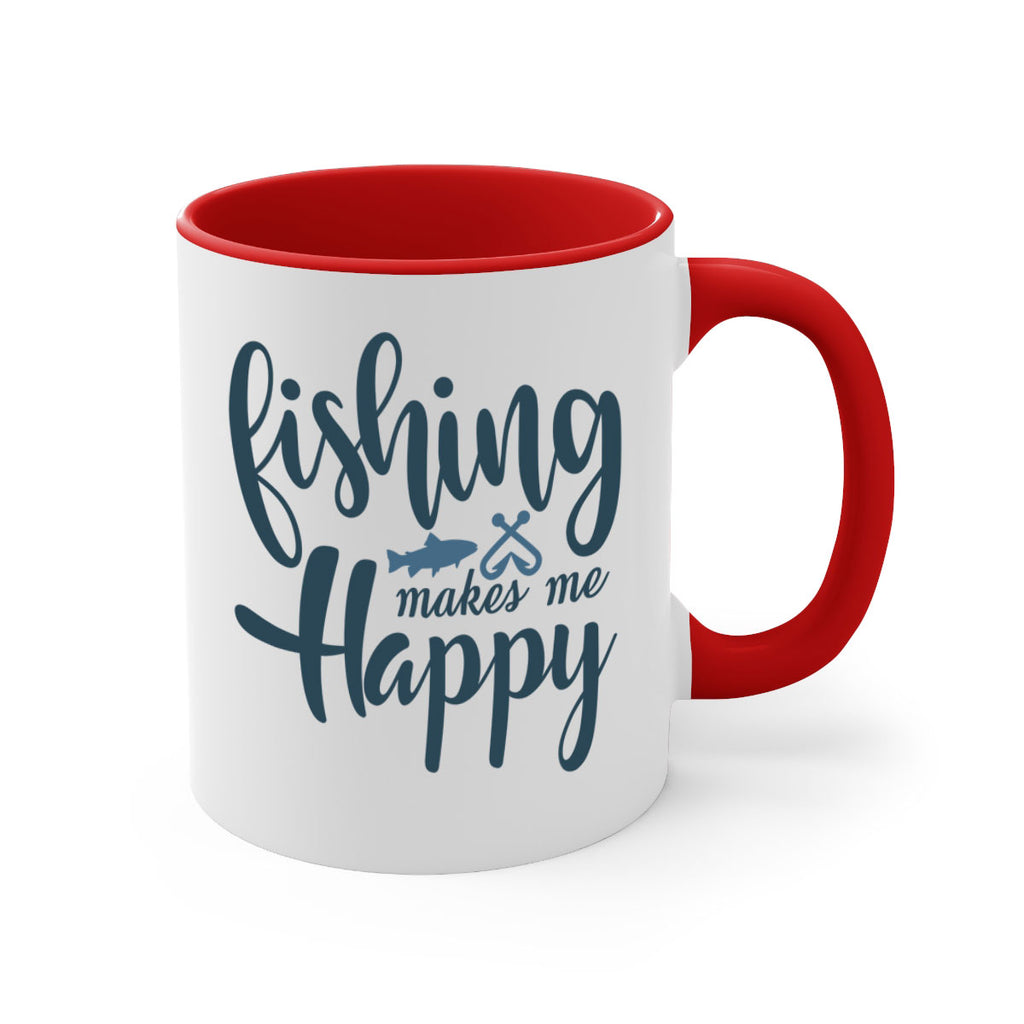 fishing makes me happy 136#- fishing-Mug / Coffee Cup