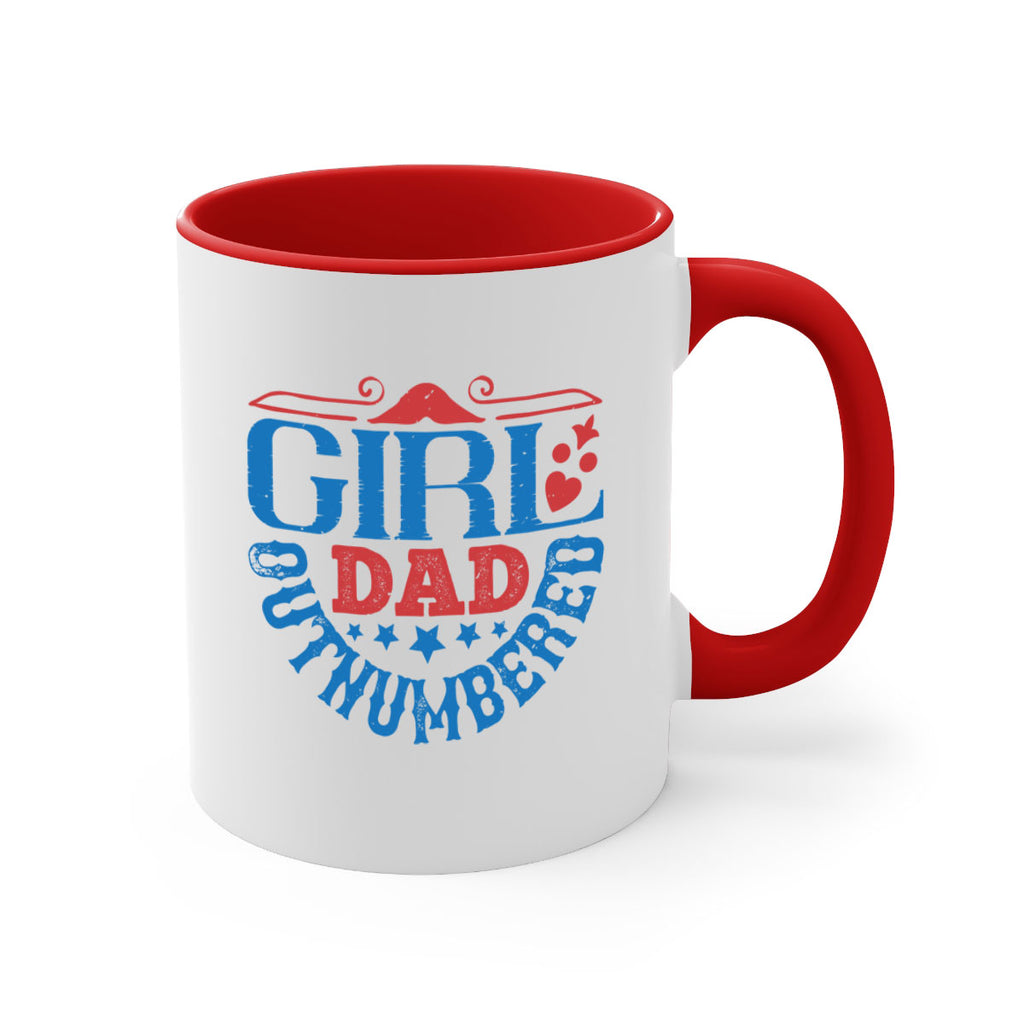 girl dad outnumbered 219#- fathers day-Mug / Coffee Cup