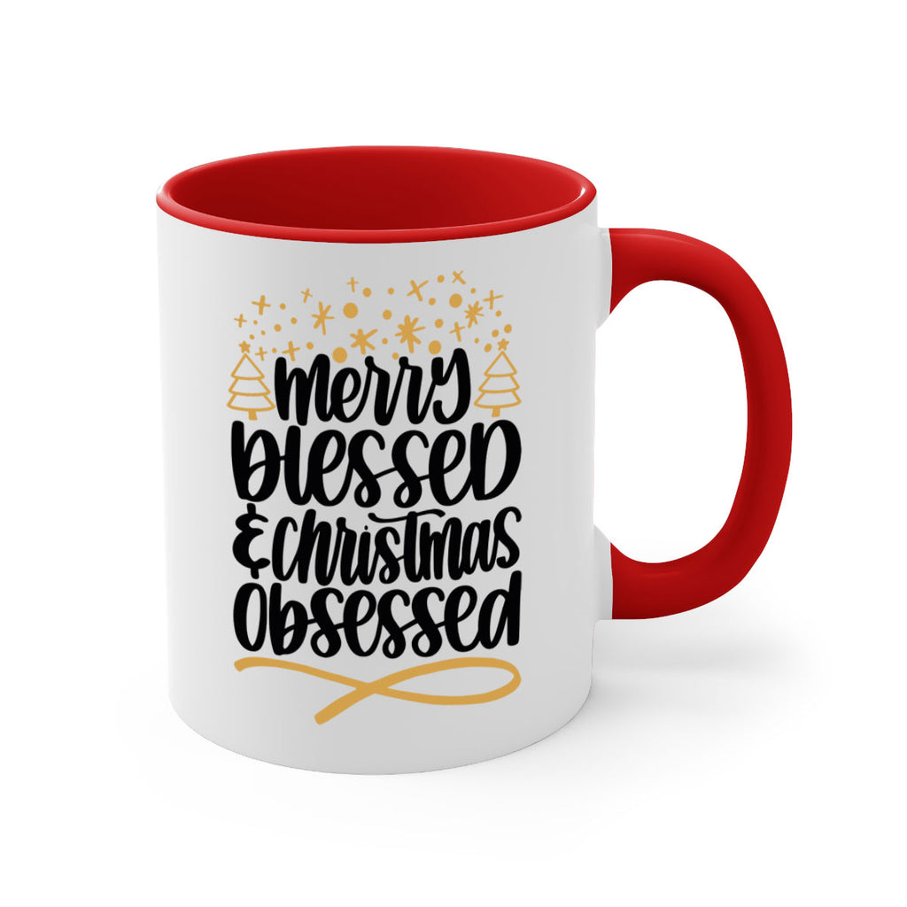 merry blessed christmas obsessed gold 95#- christmas-Mug / Coffee Cup