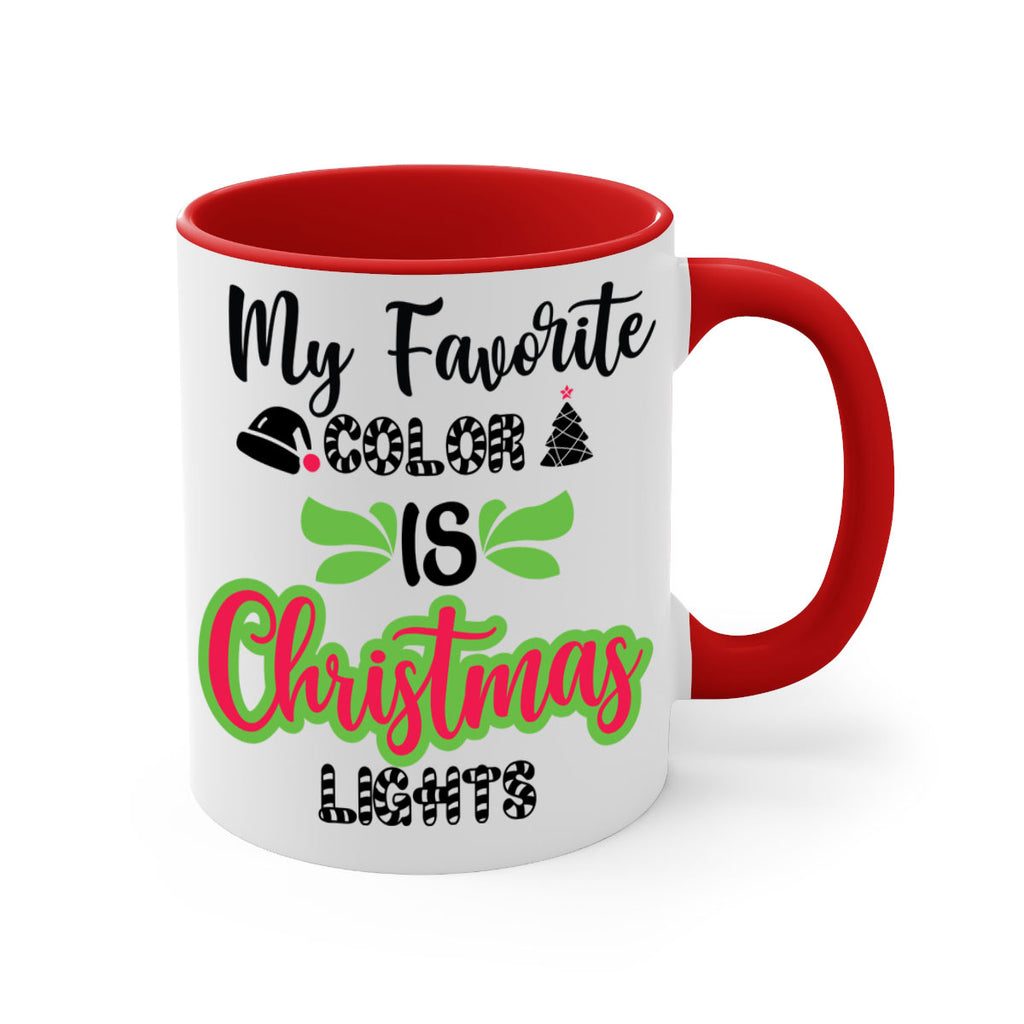 my favorite color is christmas lights style 523#- christmas-Mug / Coffee Cup