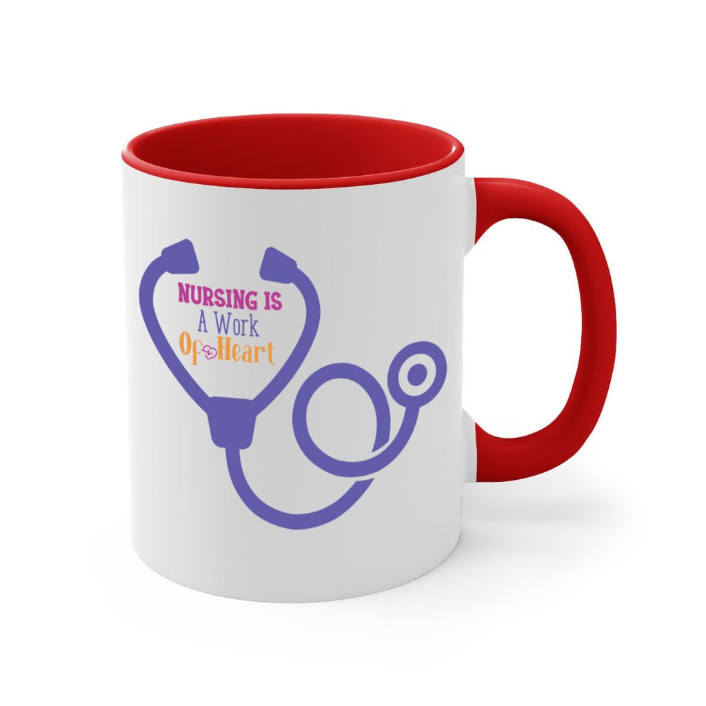 nursing is a work of heart Style 358#- nurse-Mug / Coffee Cup