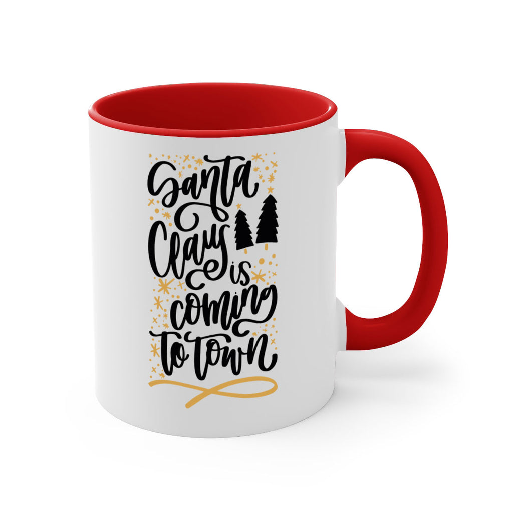 santa claus is coming to town gold 62#- christmas-Mug / Coffee Cup