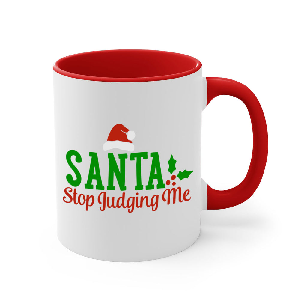 santa stop judging me 441#- christmas-Mug / Coffee Cup