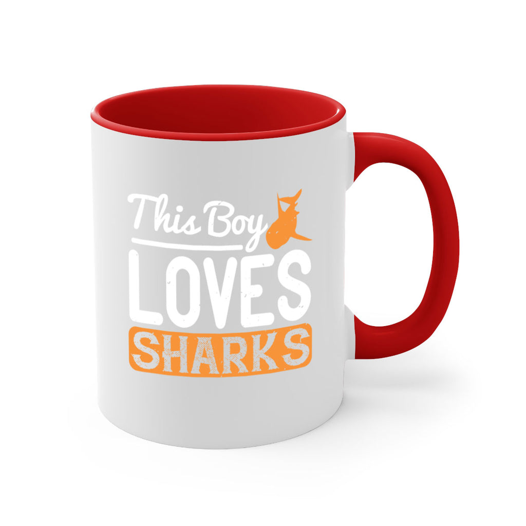this boy loves sharks Style 14#- Shark-Fish-Mug / Coffee Cup