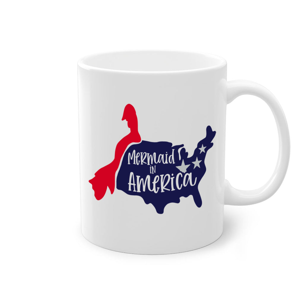 Mermaid In America Style 167#- 4th Of July-Mug / Coffee Cup