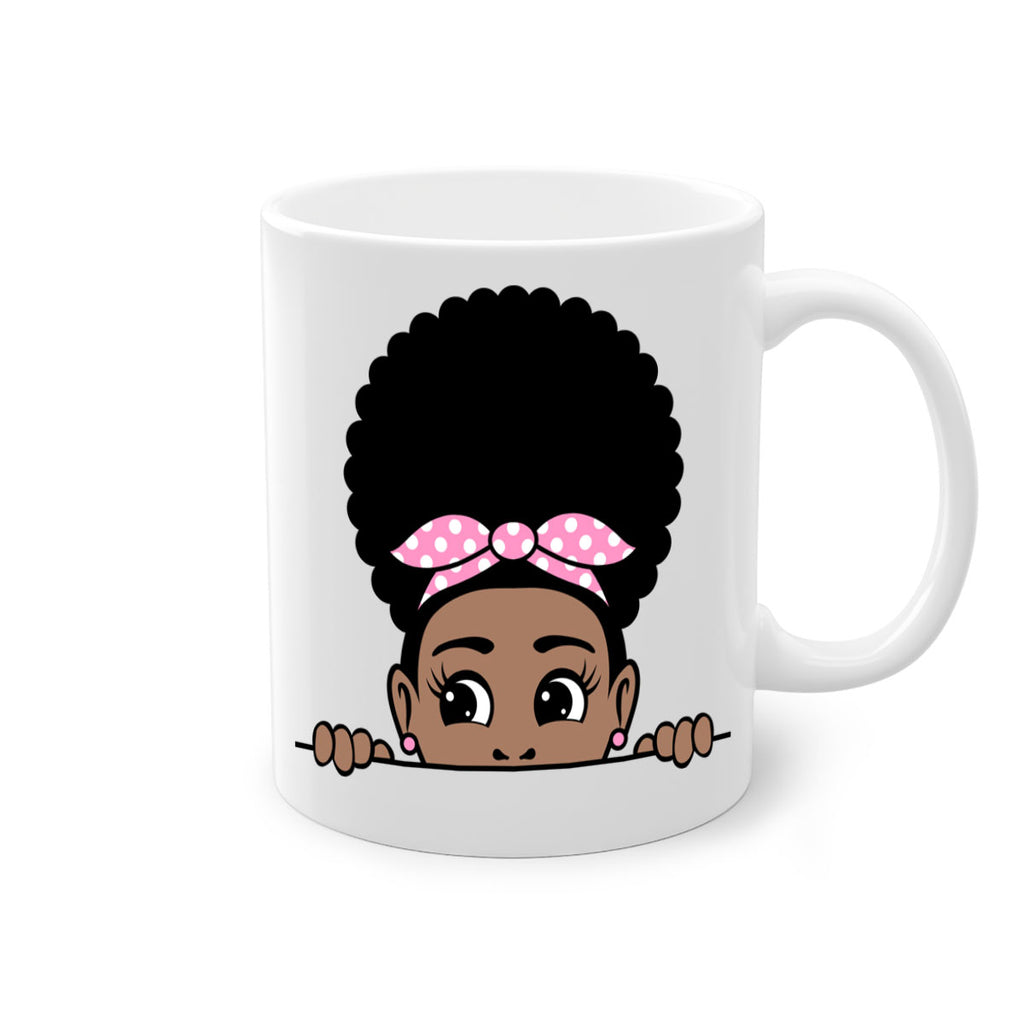 afro puff bandana girl peekaboo 85#- Black women - Girls-Mug / Coffee Cup