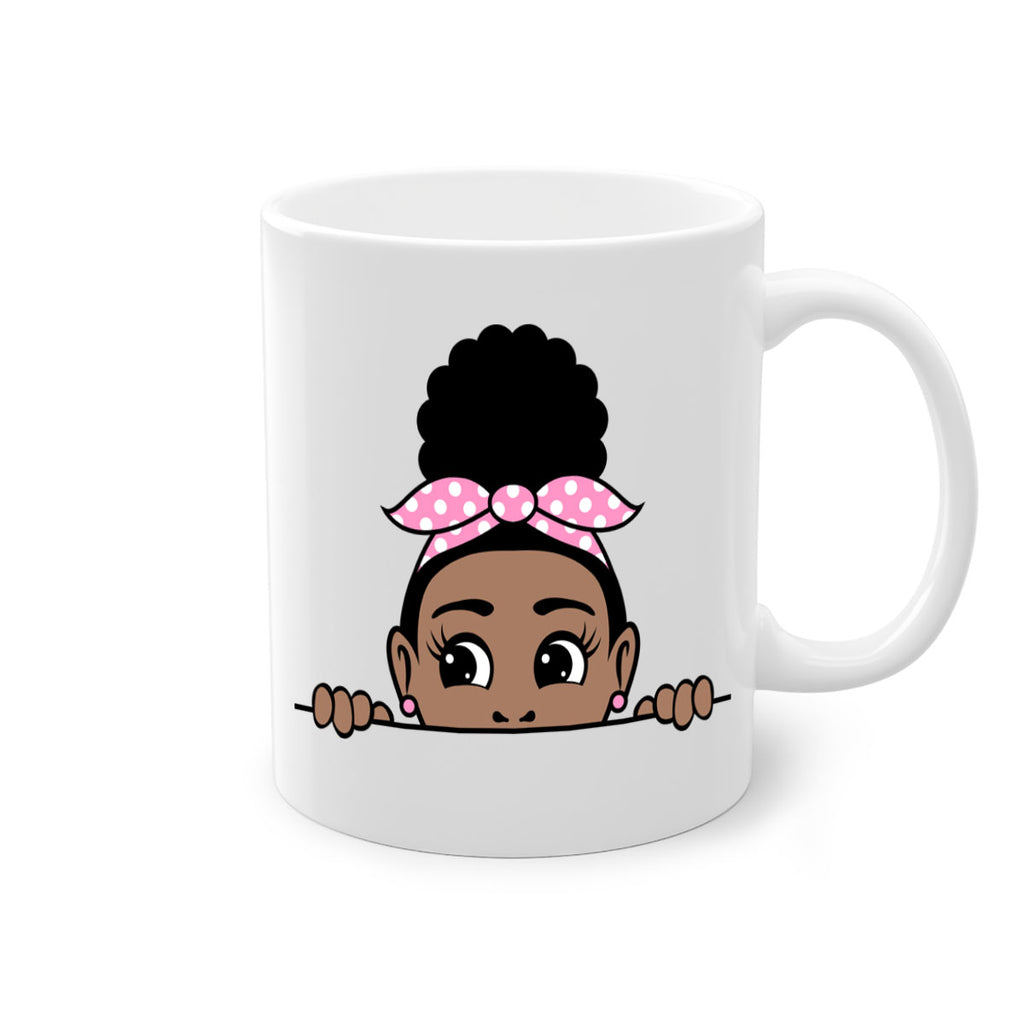 afro puff bandana girl peekaboo 86#- Black women - Girls-Mug / Coffee Cup