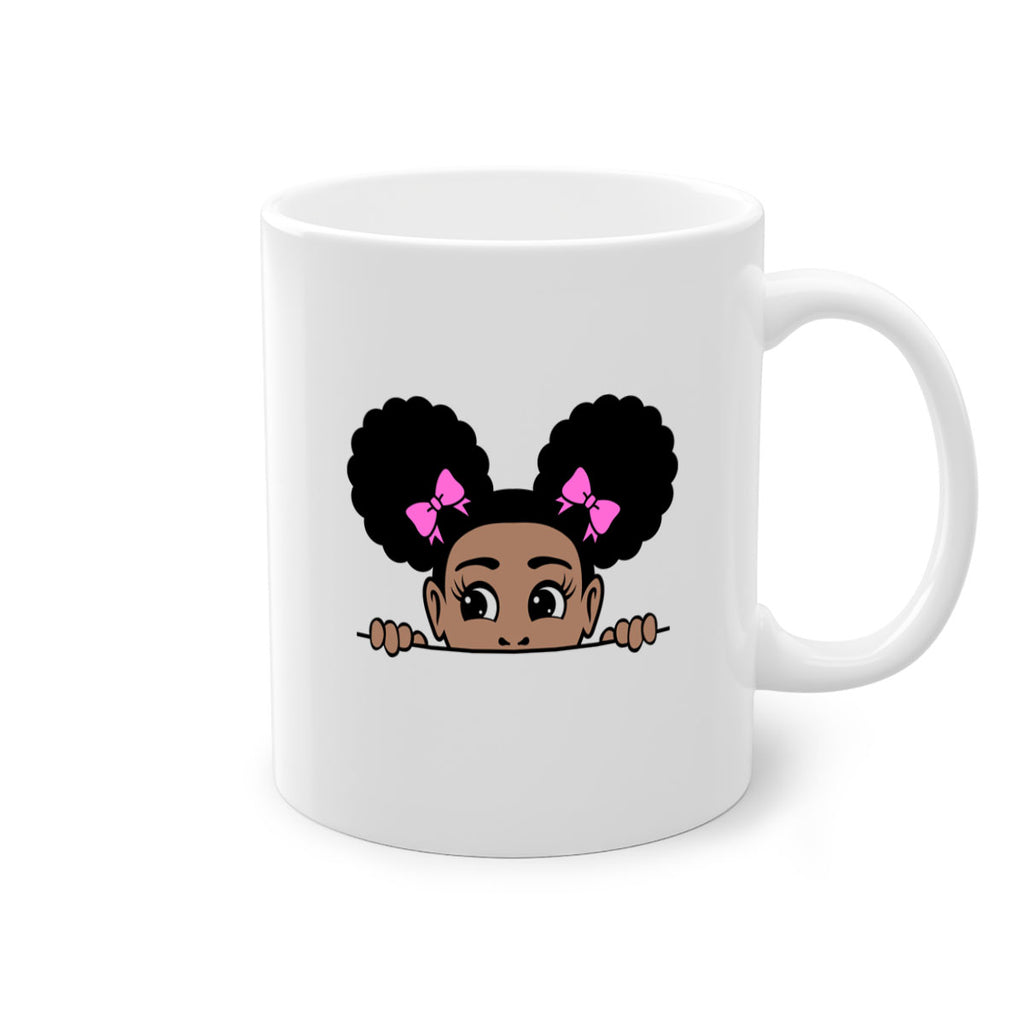 afro puffs girl peekaboo 79#- Black women - Girls-Mug / Coffee Cup