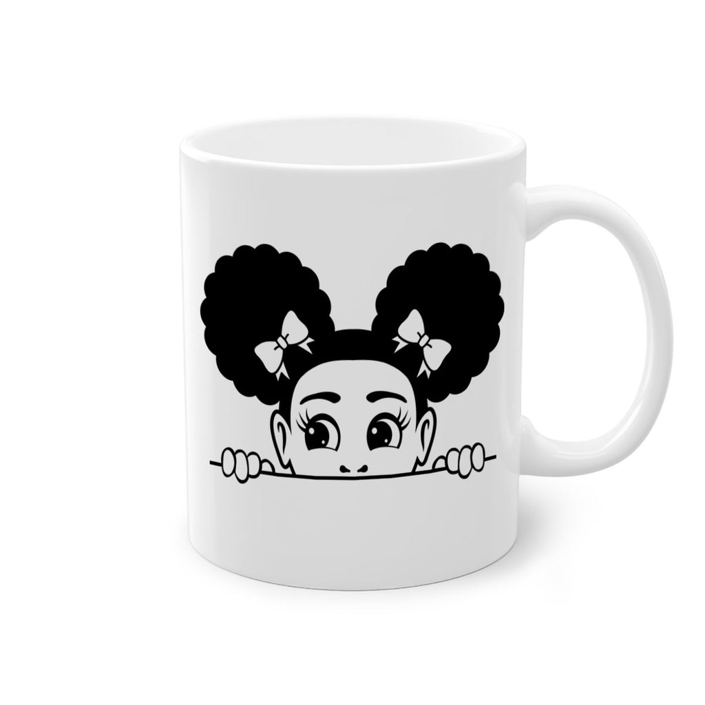 afro puffs girl peekaboo 80#- Black women - Girls-Mug / Coffee Cup