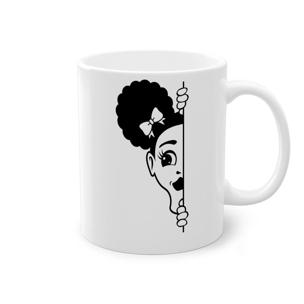 afro puffs girl peekaboo 82#- Black women - Girls-Mug / Coffee Cup