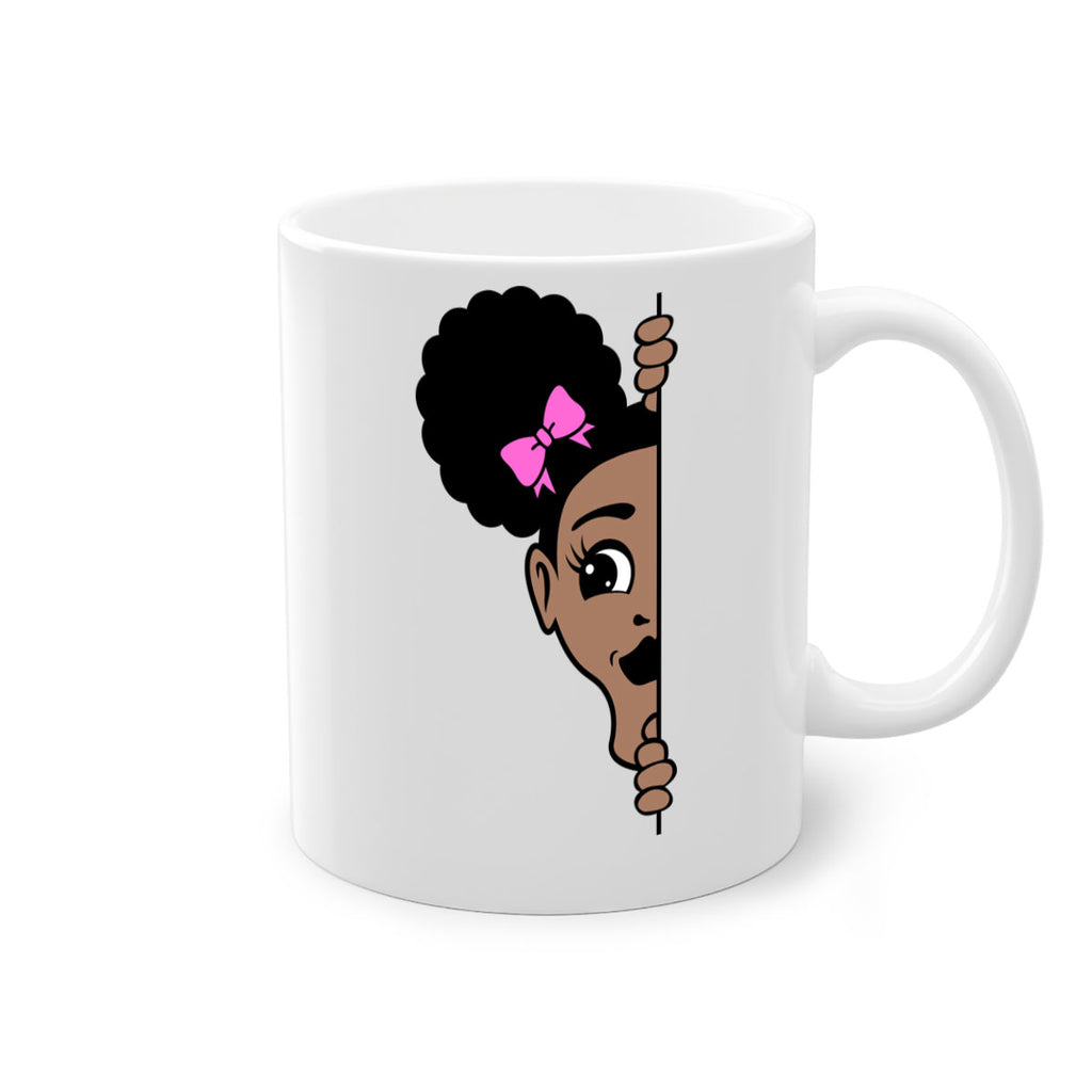 afro puffs girl peekaboo 83#- Black women - Girls-Mug / Coffee Cup