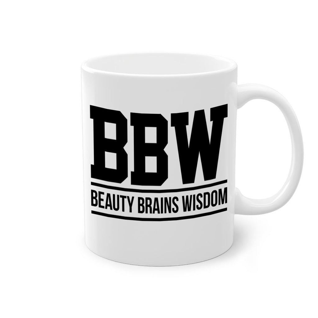 bbw beauty brains wisdom 263#- black words - phrases-Mug / Coffee Cup