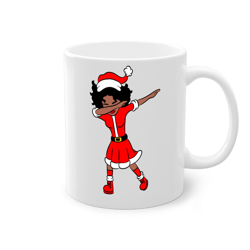 dabbing santa claus afro girl 50#- Black women - Girls-Mug / Coffee Cup