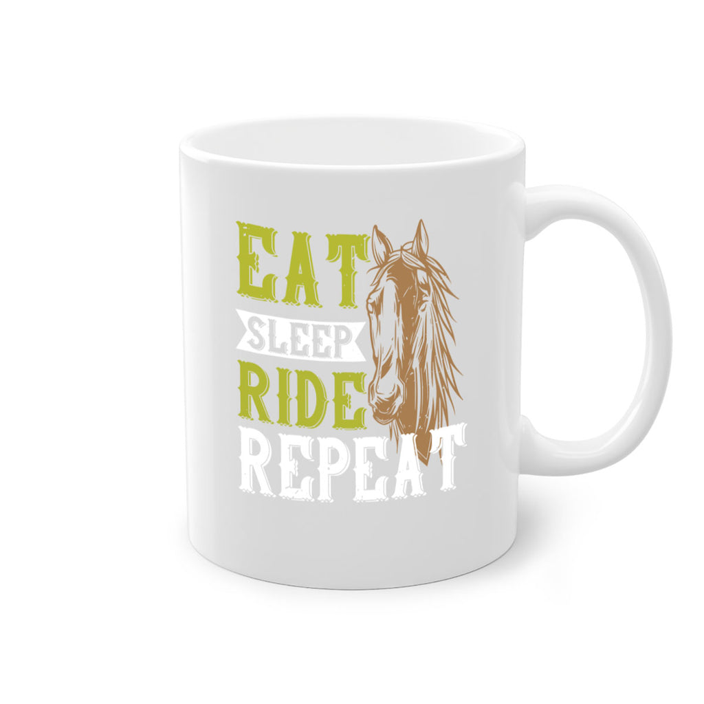 eat sleep ride repeat Style 7#- horse-Mug / Coffee Cup