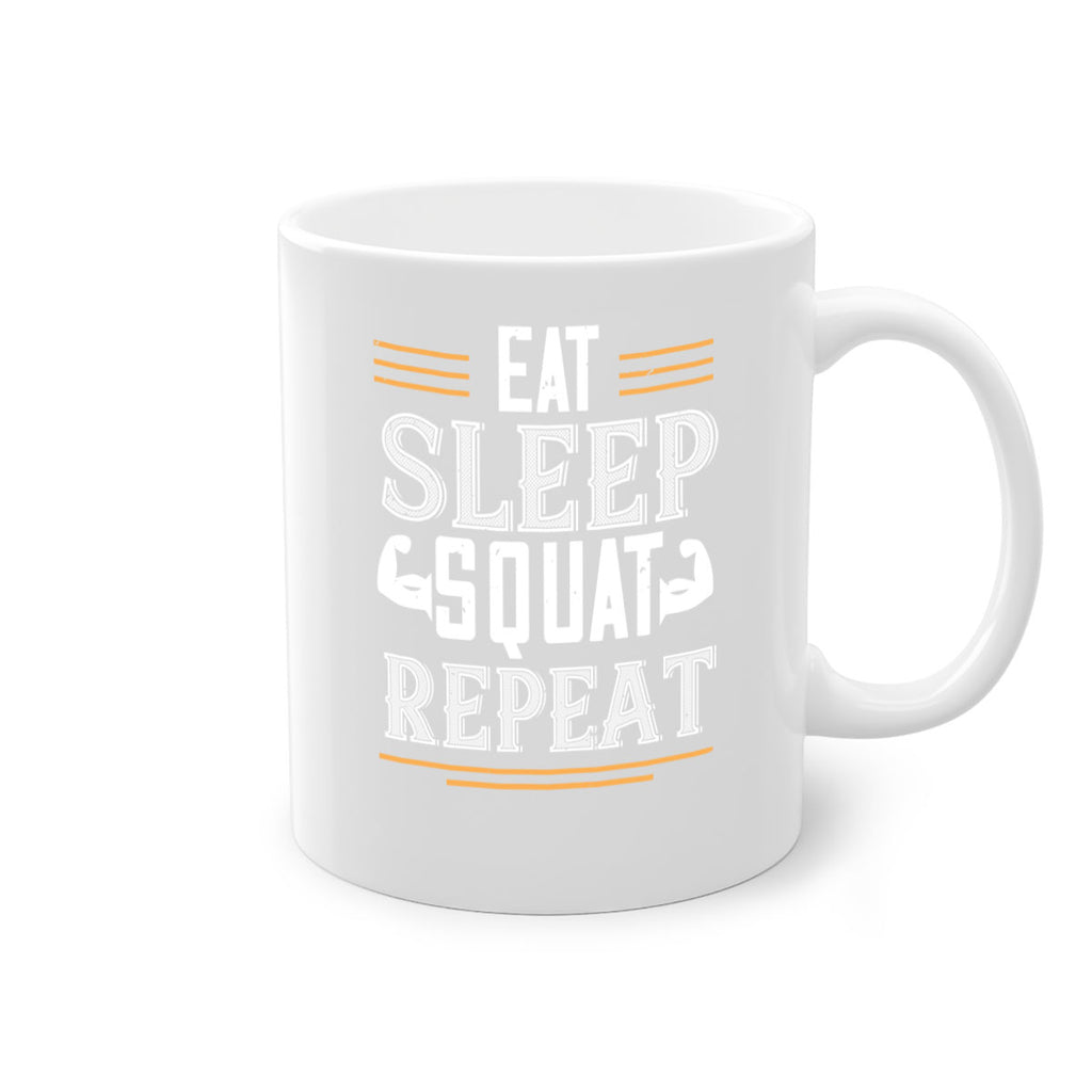 eat sleep squat repeat 58#- gym-Mug / Coffee Cup