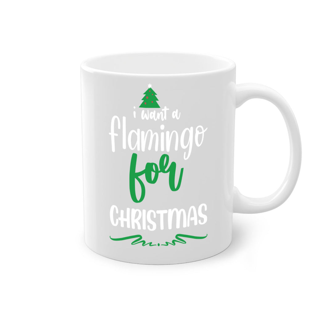 i want a flamingo for christmas style 350#- christmas-Mug / Coffee Cup