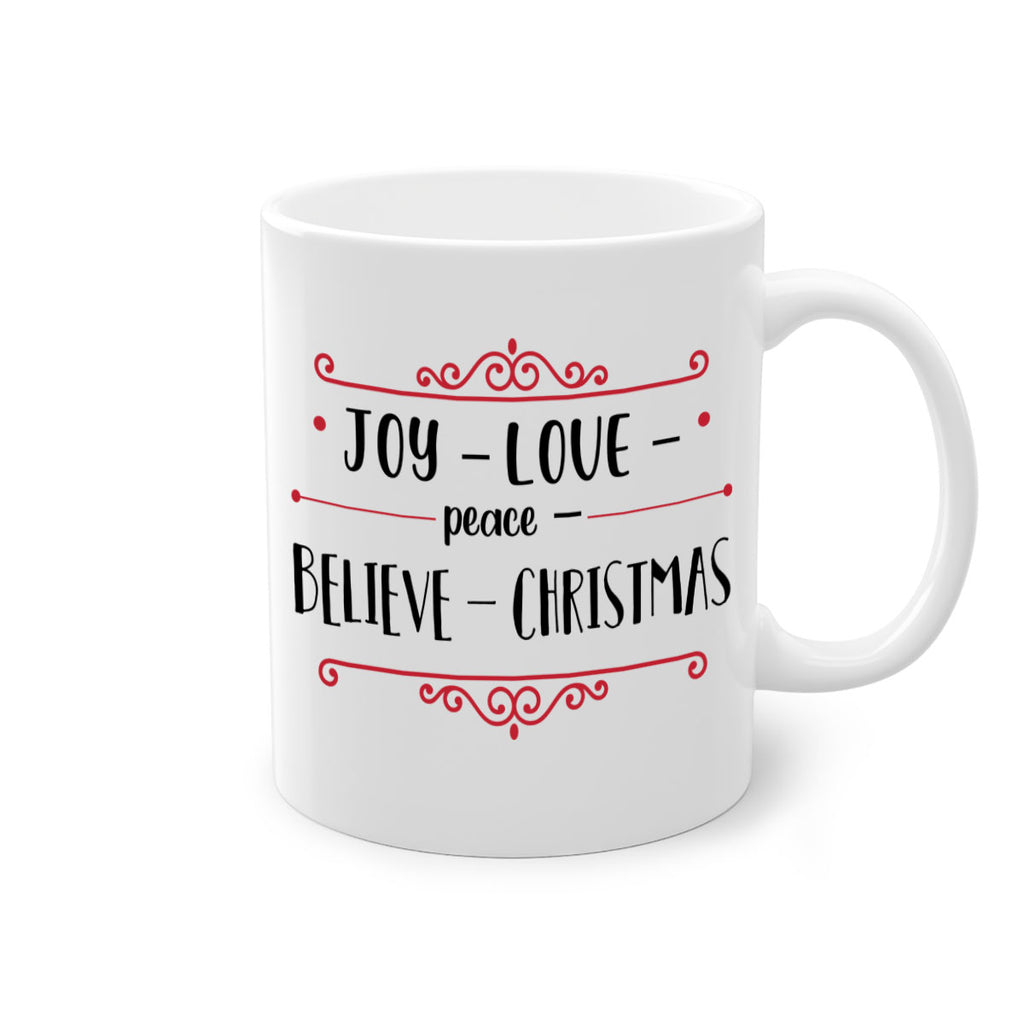 joy love peace believe christmas style 409#- christmas-Mug / Coffee Cup