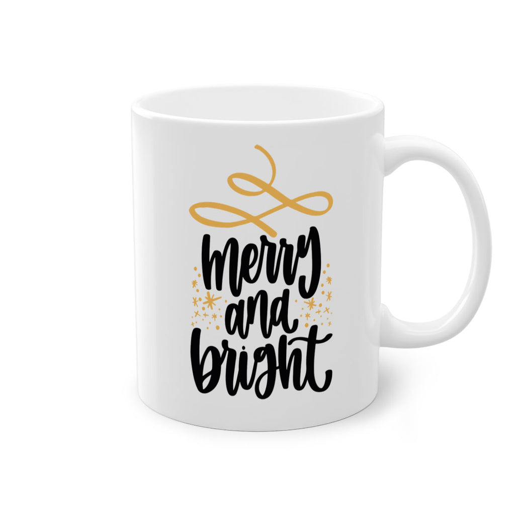 merry and bright gold 97#- christmas-Mug / Coffee Cup