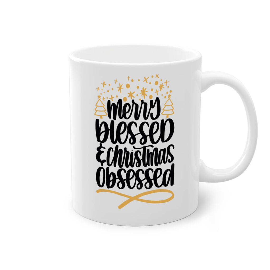 merry blessed christmas obsessed gold 95#- christmas-Mug / Coffee Cup