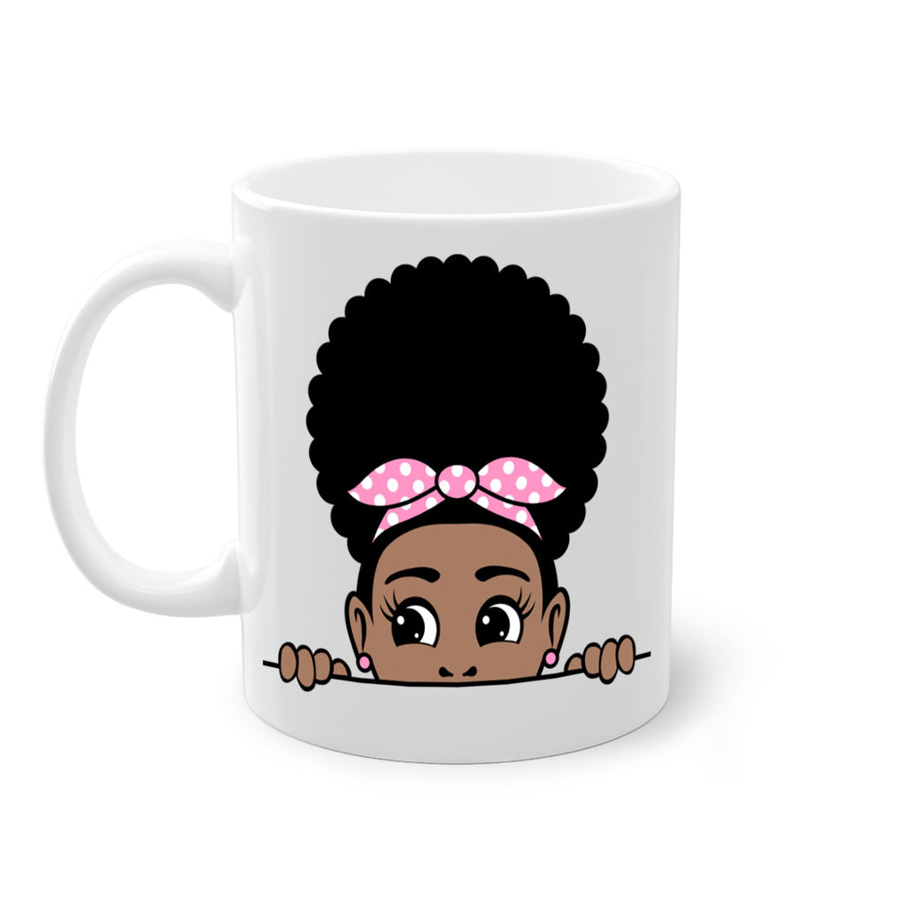 afro puff bandana girl peekaboo 85#- Black women - Girls-Mug / Coffee Cup