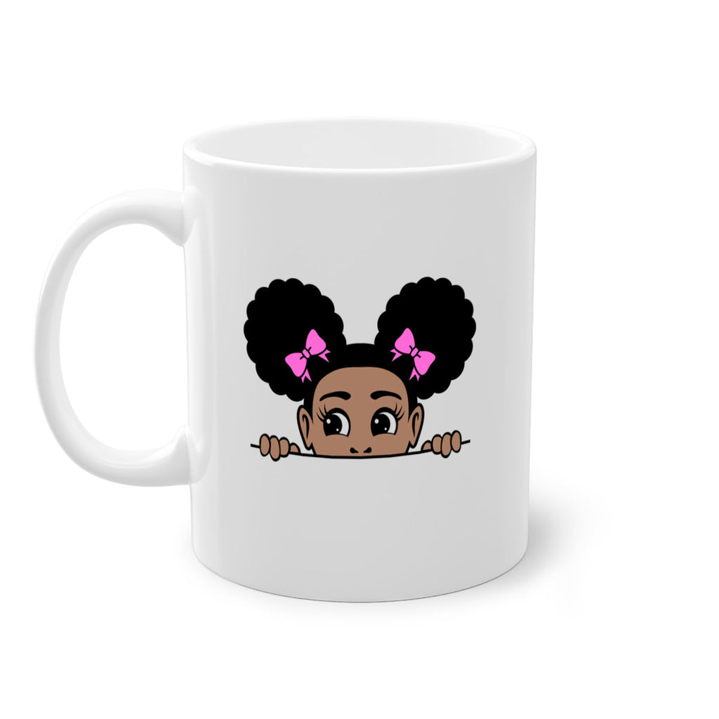 afro puffs girl peekaboo 79#- Black women - Girls-Mug / Coffee Cup