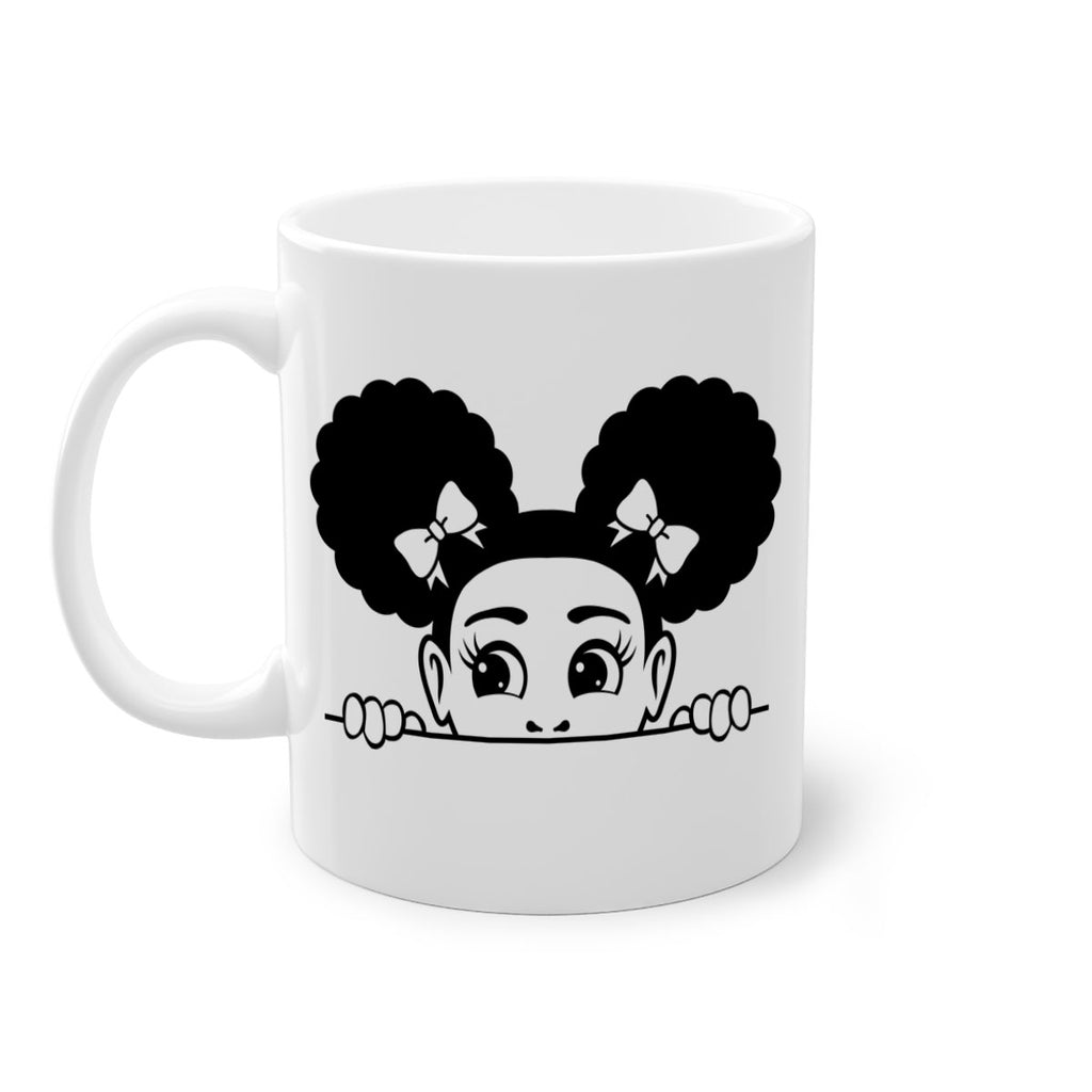 afro puffs girl peekaboo 80#- Black women - Girls-Mug / Coffee Cup