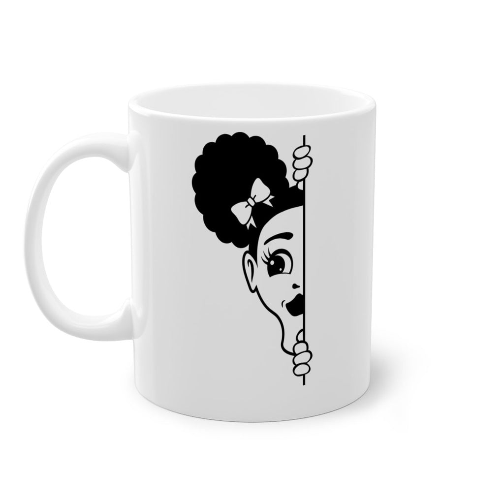 afro puffs girl peekaboo 82#- Black women - Girls-Mug / Coffee Cup