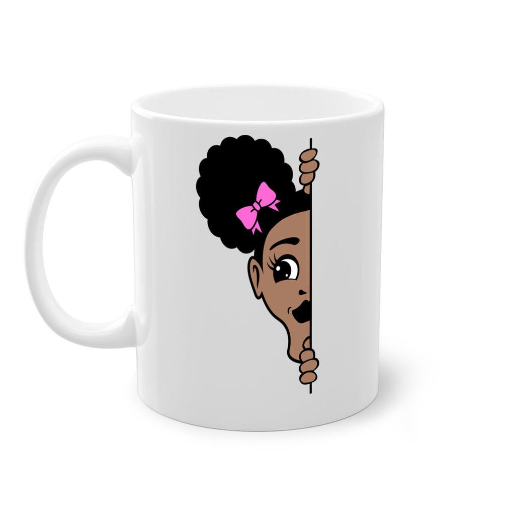 afro puffs girl peekaboo 83#- Black women - Girls-Mug / Coffee Cup