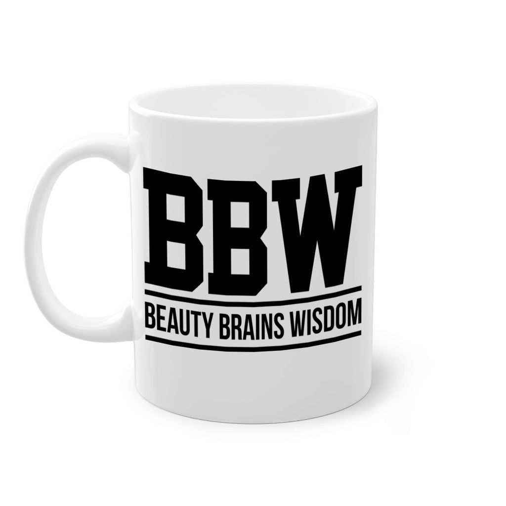 bbw beauty brains wisdom 263#- black words - phrases-Mug / Coffee Cup