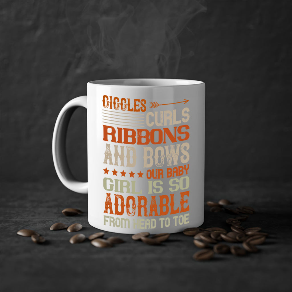 Giggles curls ribbons and bows Our baby girl is so adorable from head to toe Style 122#- baby2-Mug / Coffee Cup