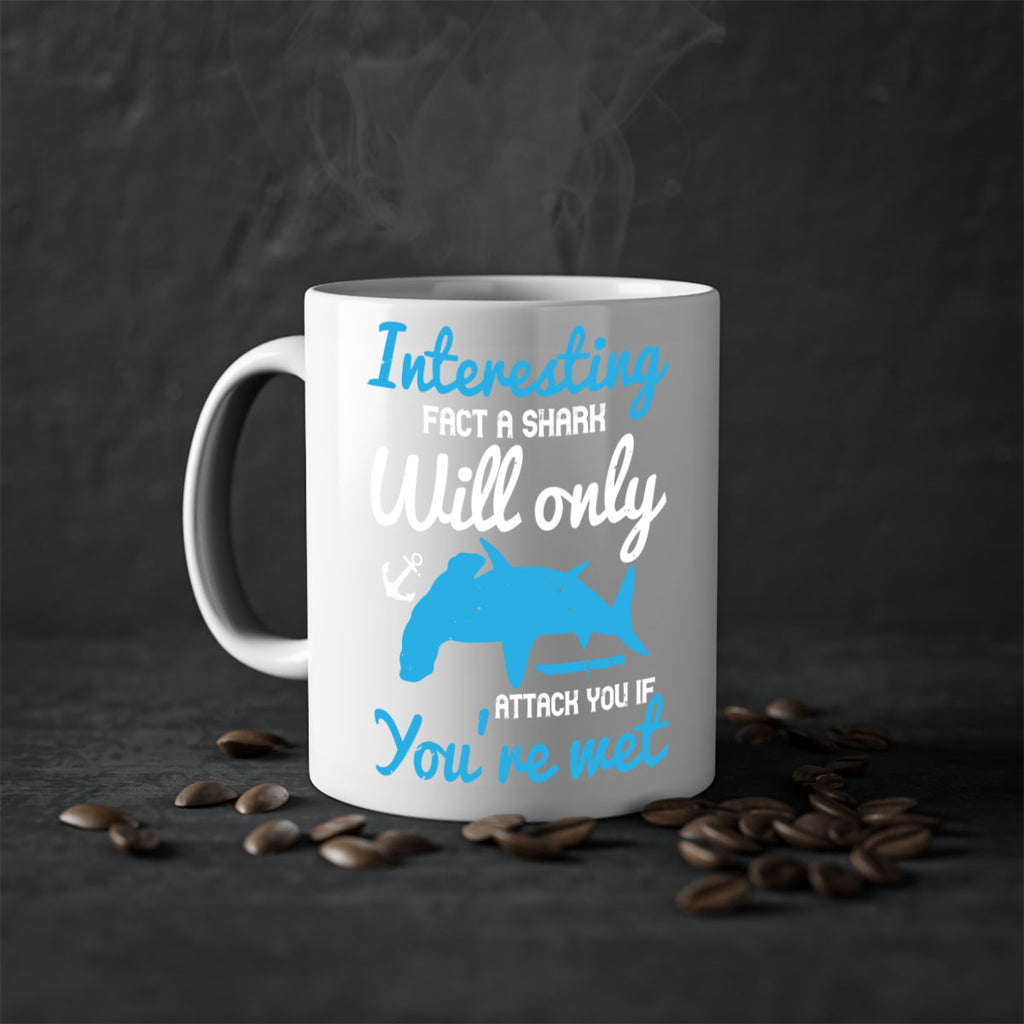 Interesting fact a shark will only attack you if you’re wet Style 62#- Shark-Fish-Mug / Coffee Cup