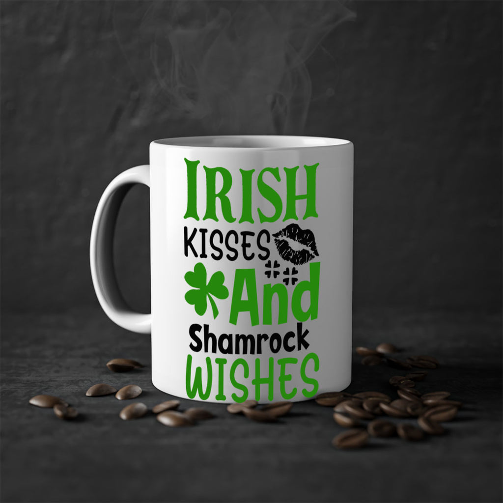 Irish Kisses And Shamrock Wishes Style 156#- St Patricks Day-Mug / Coffee Cup