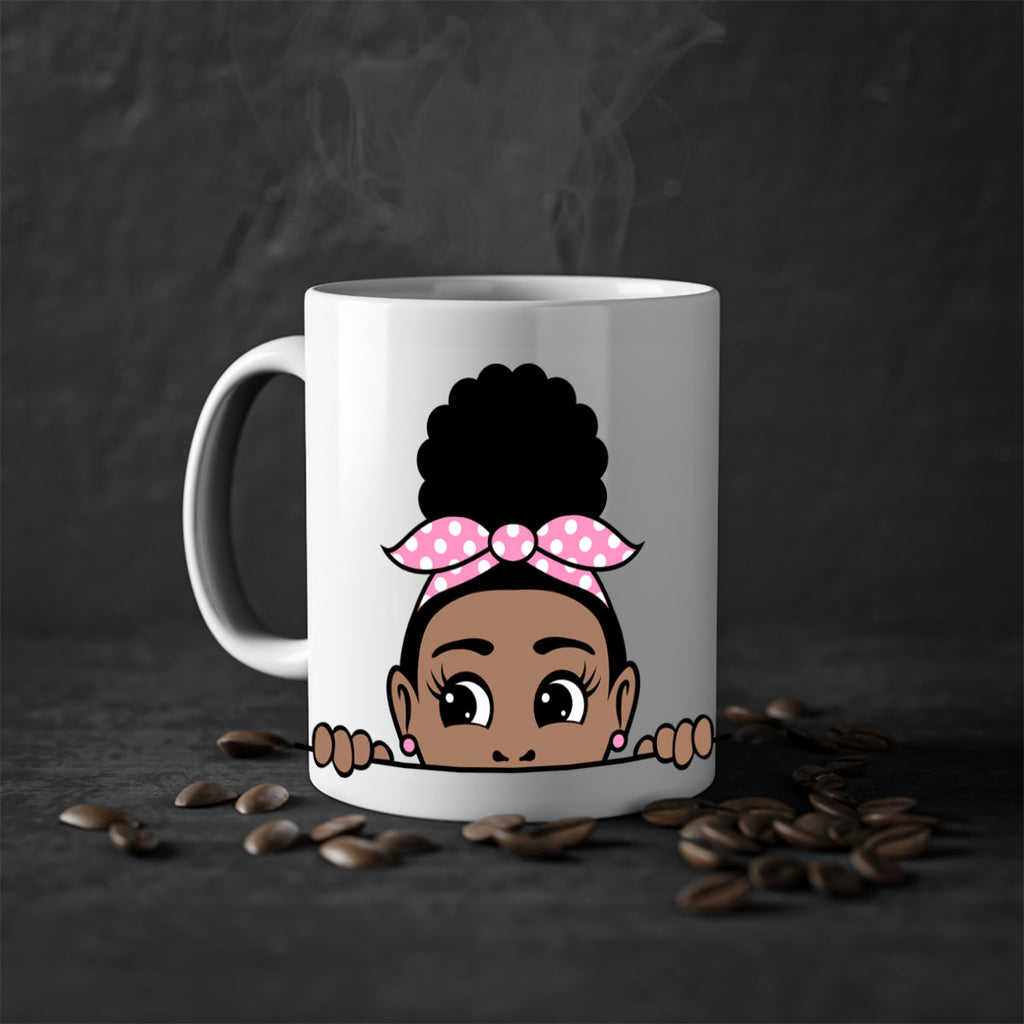 afro puff bandana girl peekaboo 86#- Black women - Girls-Mug / Coffee Cup