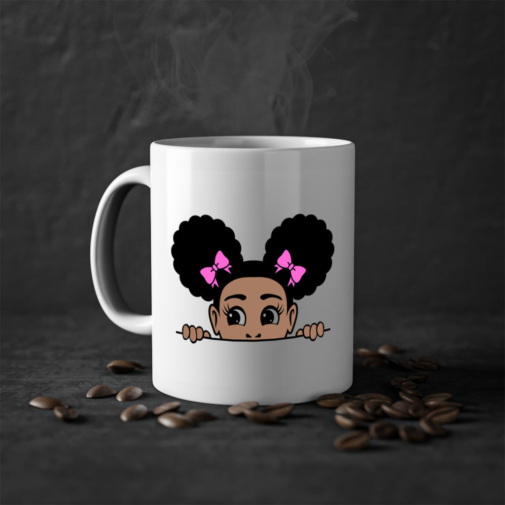 afro puffs girl peekaboo 79#- Black women - Girls-Mug / Coffee Cup