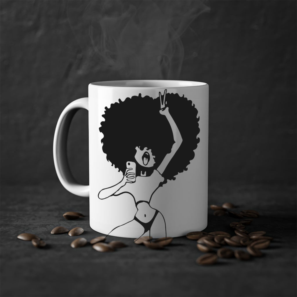 afro woman taking selfie 66#- Black women - Girls-Mug / Coffee Cup