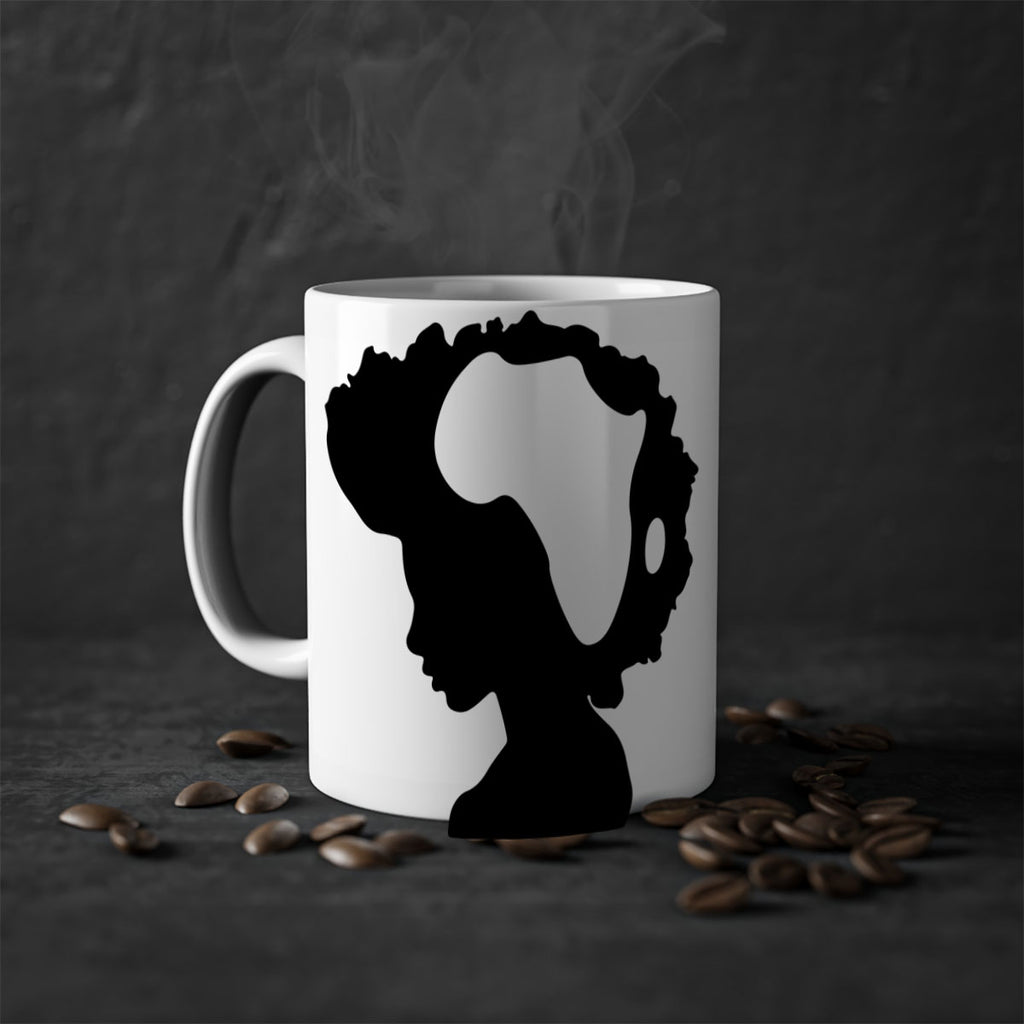 afro woman with africa map 65#- Black women - Girls-Mug / Coffee Cup