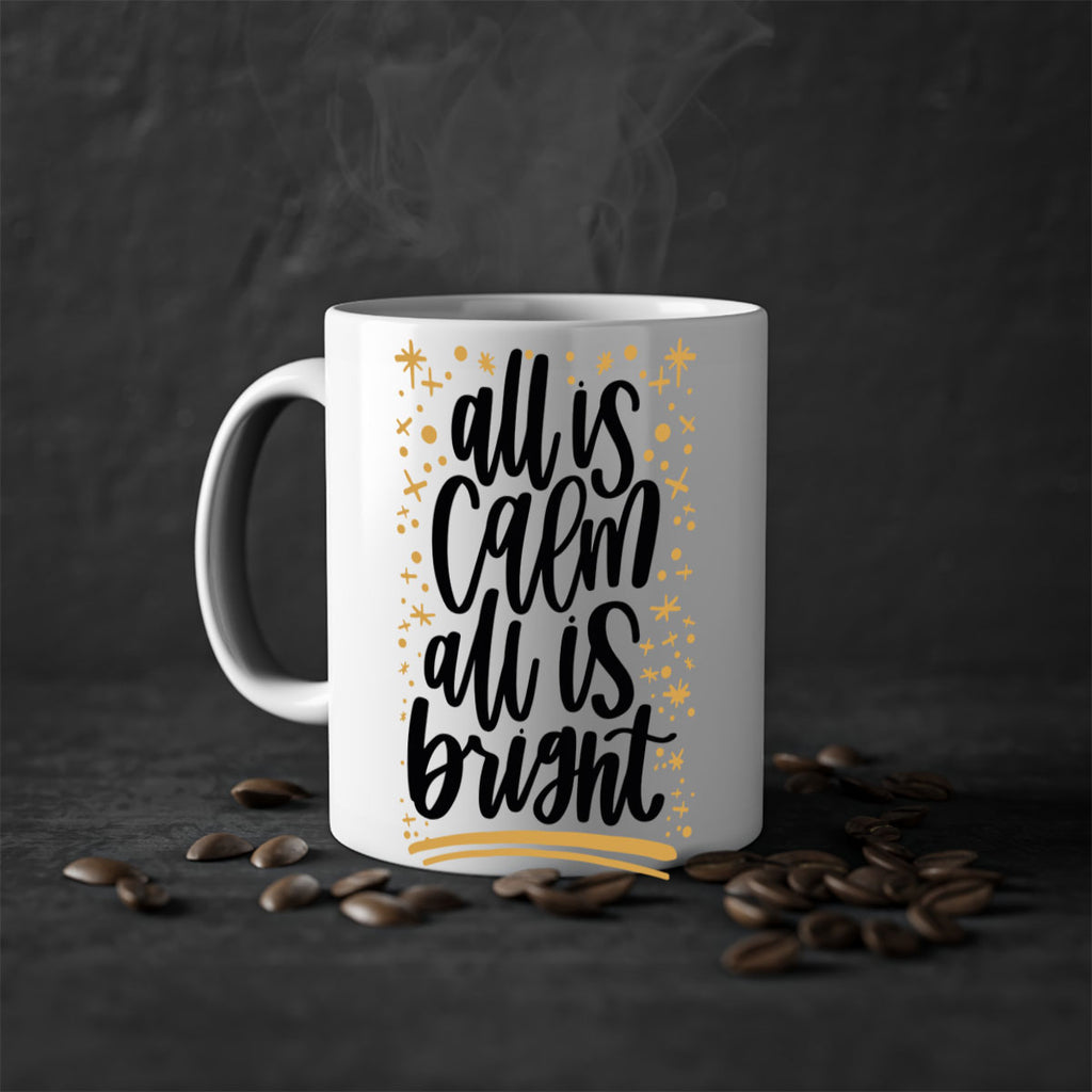 all is calm all is bright gold 214#- christmas-Mug / Coffee Cup