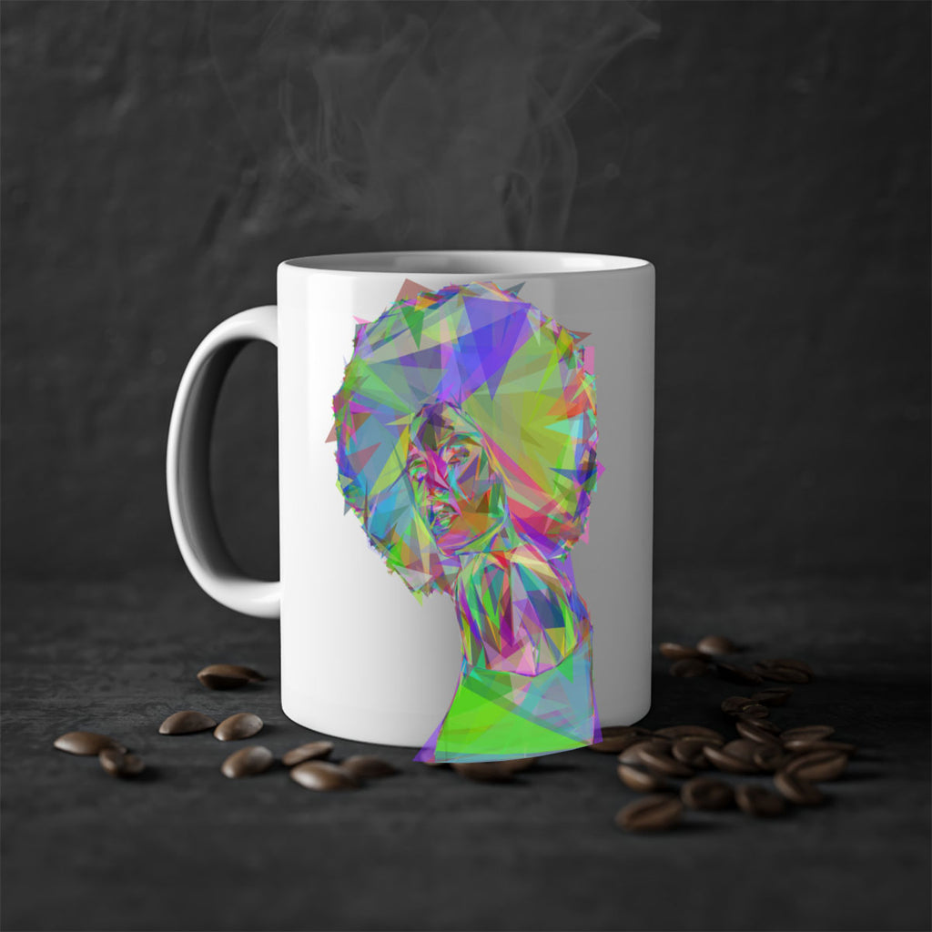 beautiful black woman geometric prismatic 59#- Black women - Girls-Mug / Coffee Cup