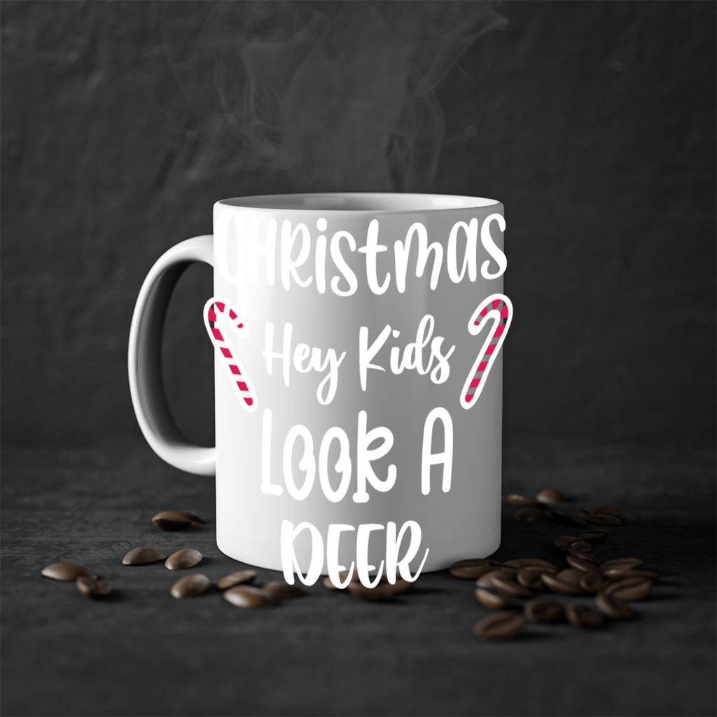 christmas hey kids look a deer style 107#- christmas-Mug / Coffee Cup