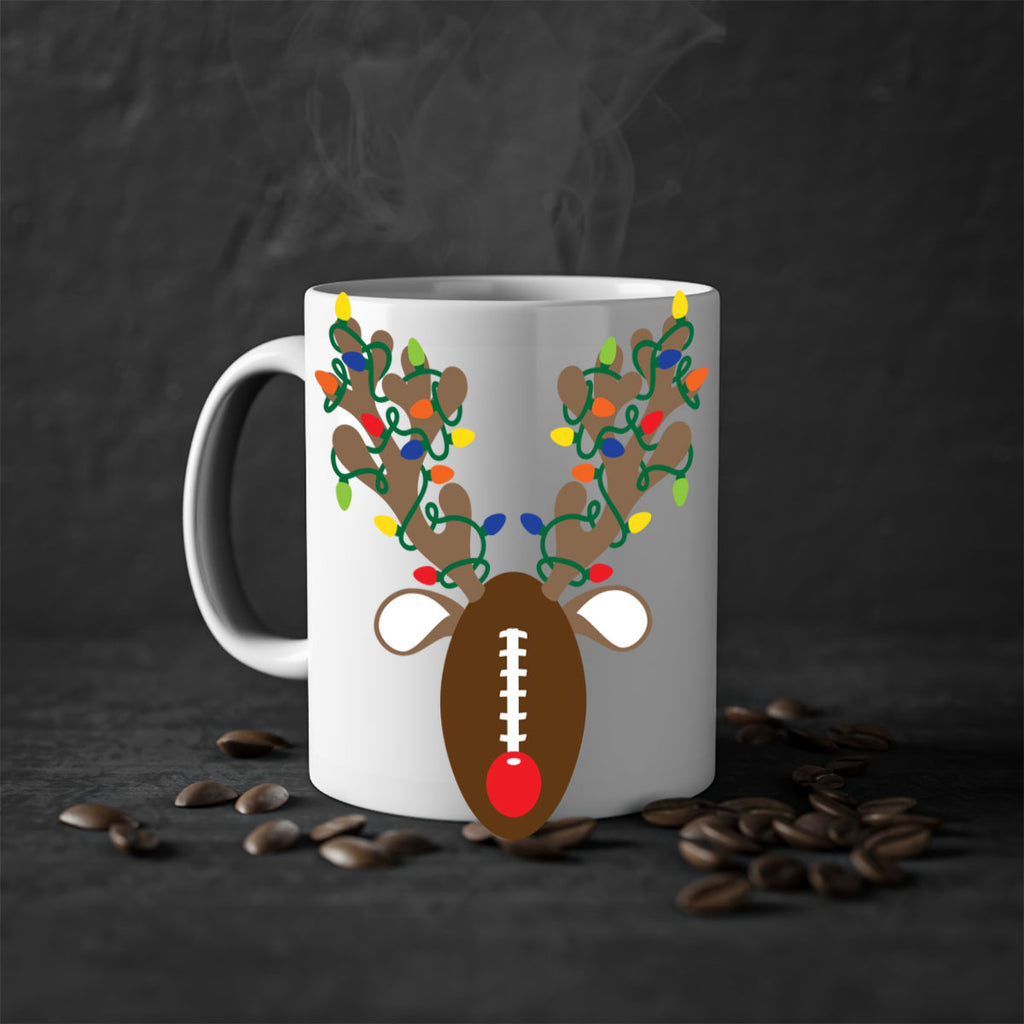 christmas reindeer antler football style 117#- christmas-Mug / Coffee Cup