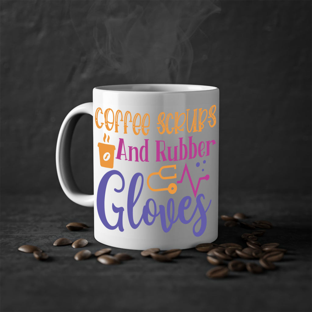 coffee scrubs and rubber gloves Style 392#- nurse-Mug / Coffee Cup