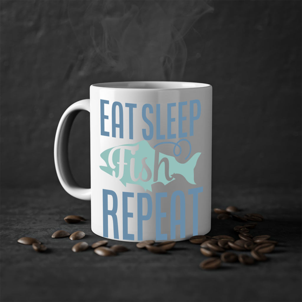 eat sleep fish repeat 222#- fishing-Mug / Coffee Cup