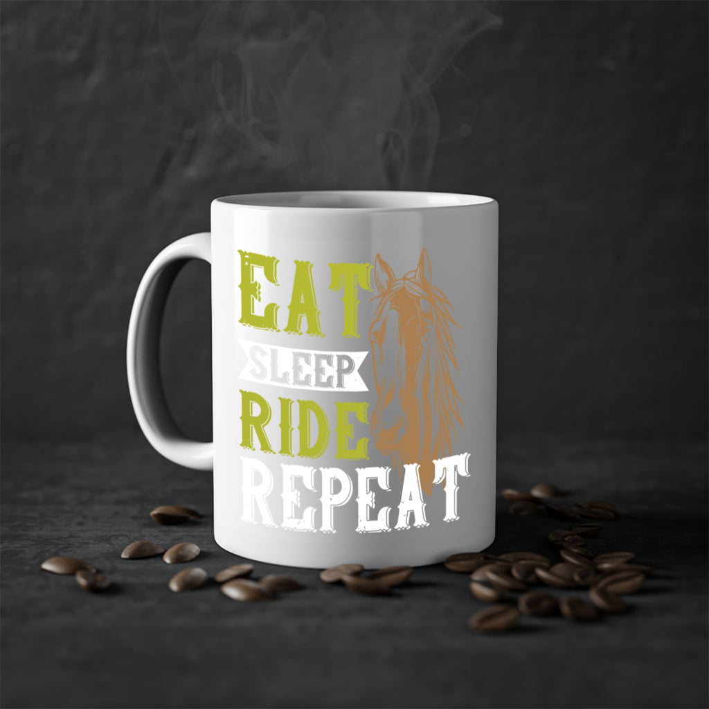 eat sleep ride repeat Style 7#- horse-Mug / Coffee Cup