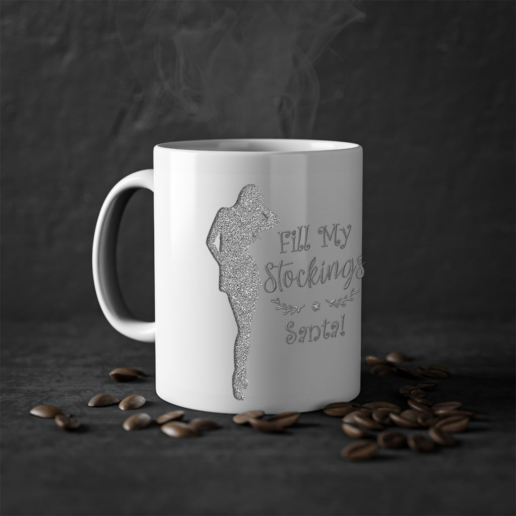 fill my stockings santa silver 322#- christmas-Mug / Coffee Cup