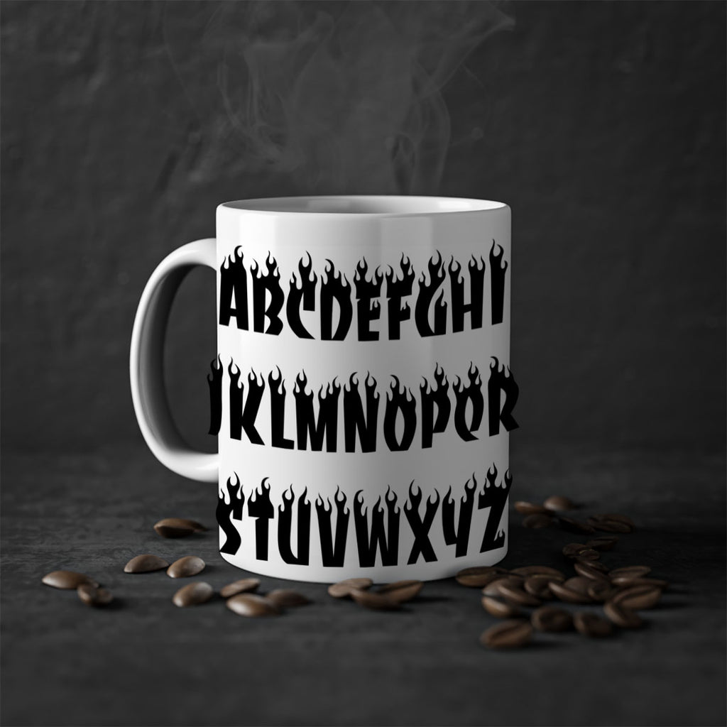 flame font 153#- black words - phrases-Mug / Coffee Cup