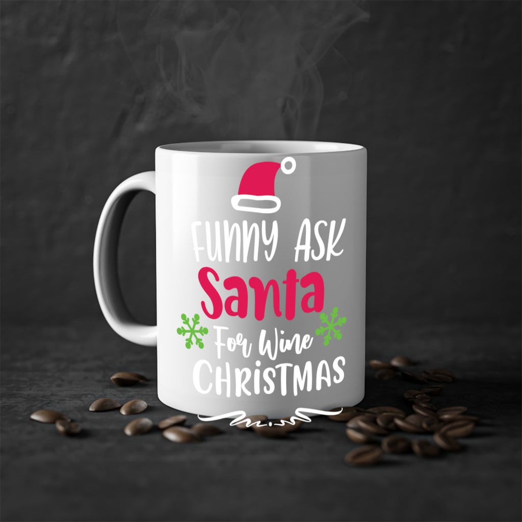 funny ask santa for wine christmas style 227#- christmas-Mug / Coffee Cup