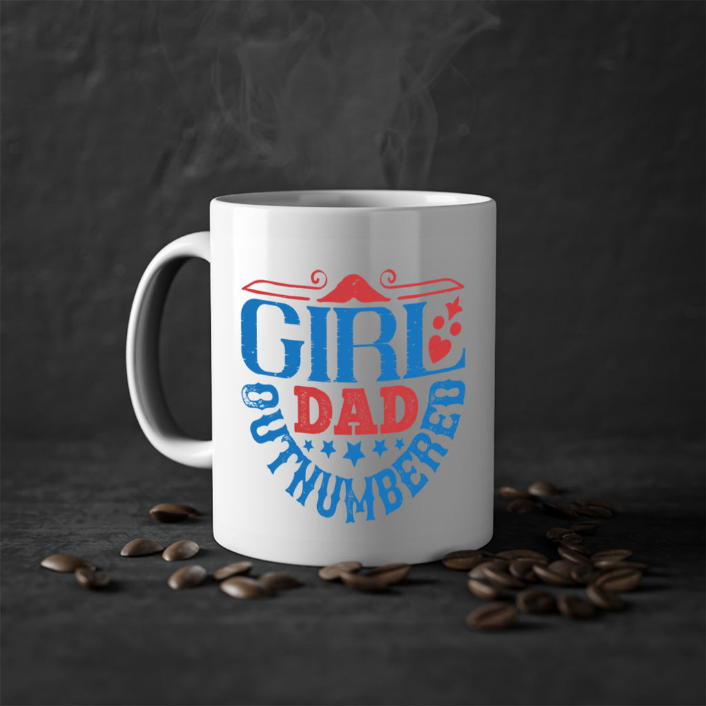 girl dad outnumbered 219#- fathers day-Mug / Coffee Cup