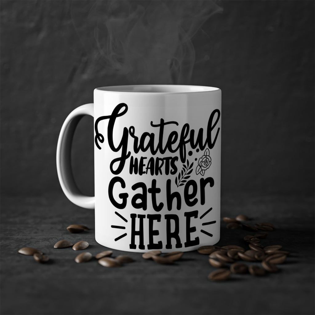 grateful hearts gather here 58#- thanksgiving-Mug / Coffee Cup