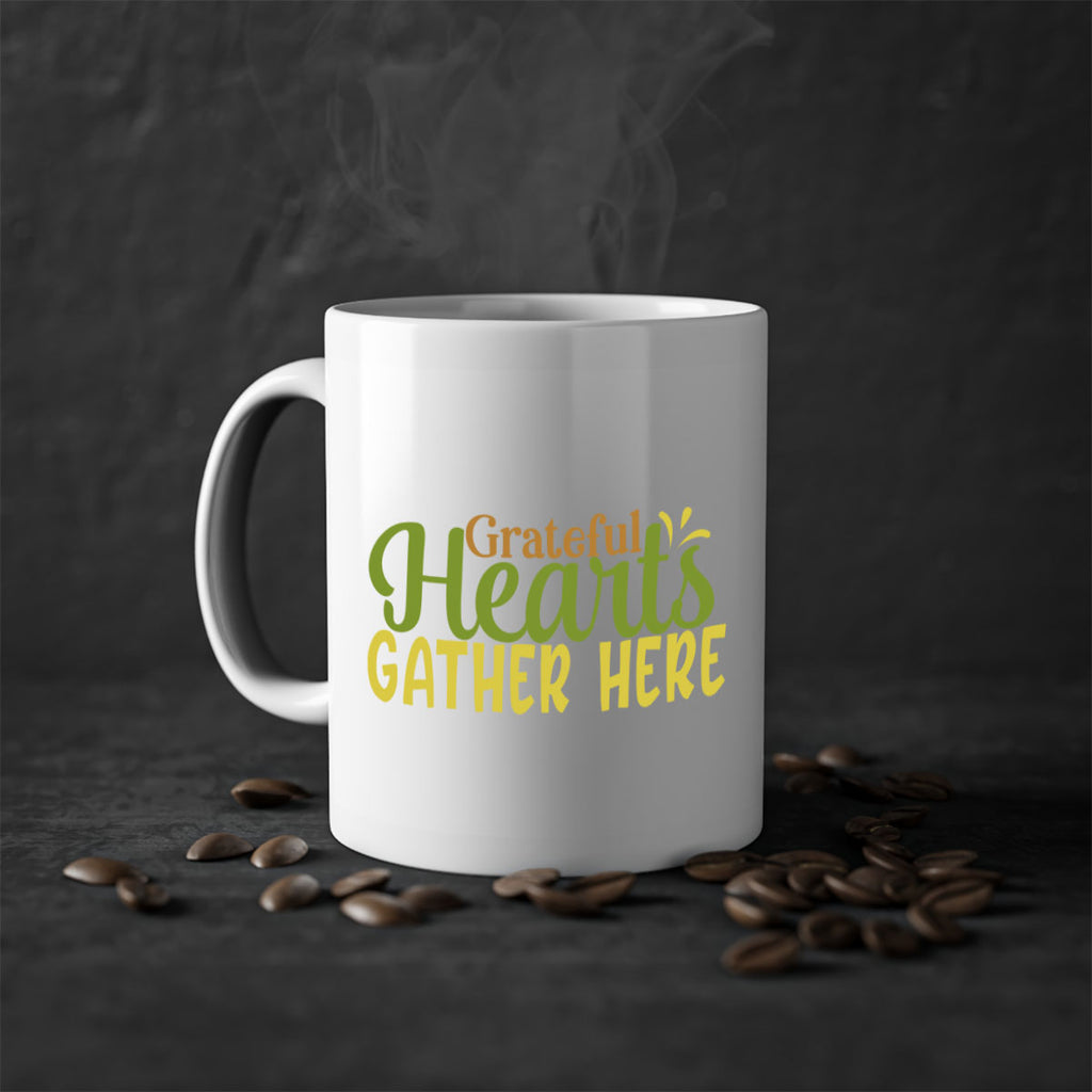 grateful hearts gather here 59#- thanksgiving-Mug / Coffee Cup